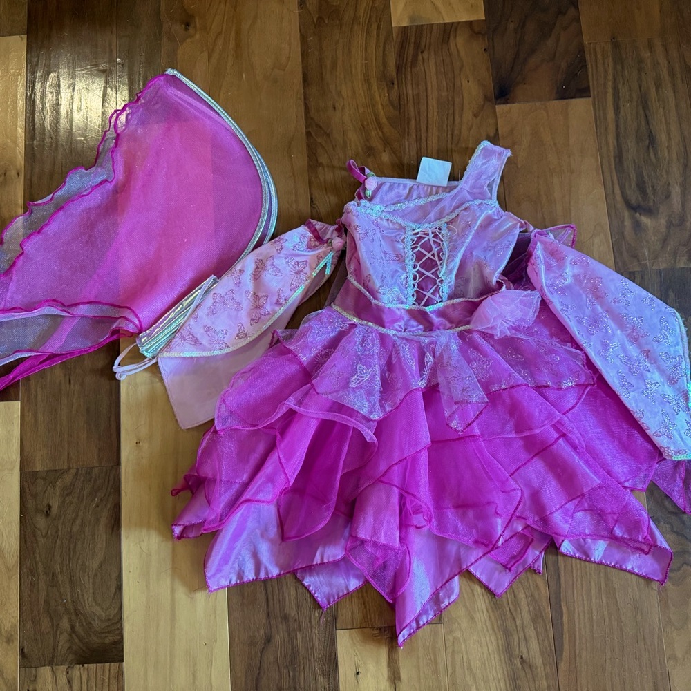 Toddler girls pink fairy costume
